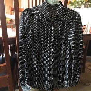 Scotch & Soda Maison Scotch Polka Dot Women’s Blouse, Black/White, Sz 1, New